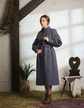 "Aneta" maxi coat in grey pure wool PRE ORDER (end of November)