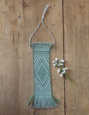 Baltic handwoven wall decoration mint green