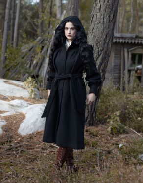 "Aneta" maxi coat in black pure wool PRE ORDER (end of November)