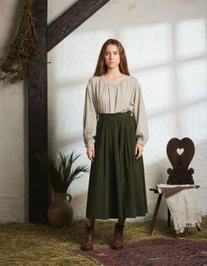 "Yana" corduroy skirt moss green