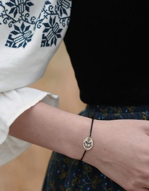 "Zina" folk sparrow bracelet in sterling silver