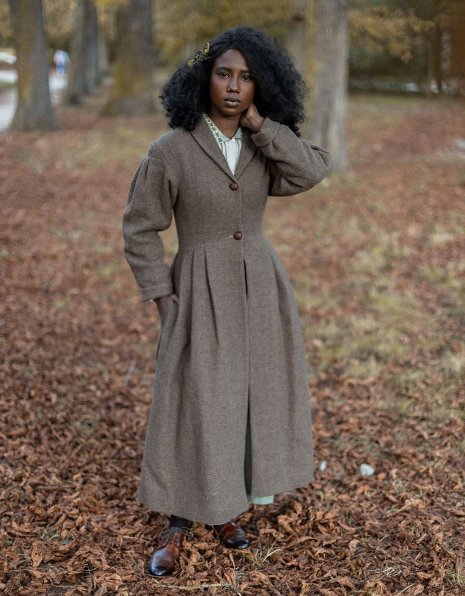 Annie pure wool coat driftwood